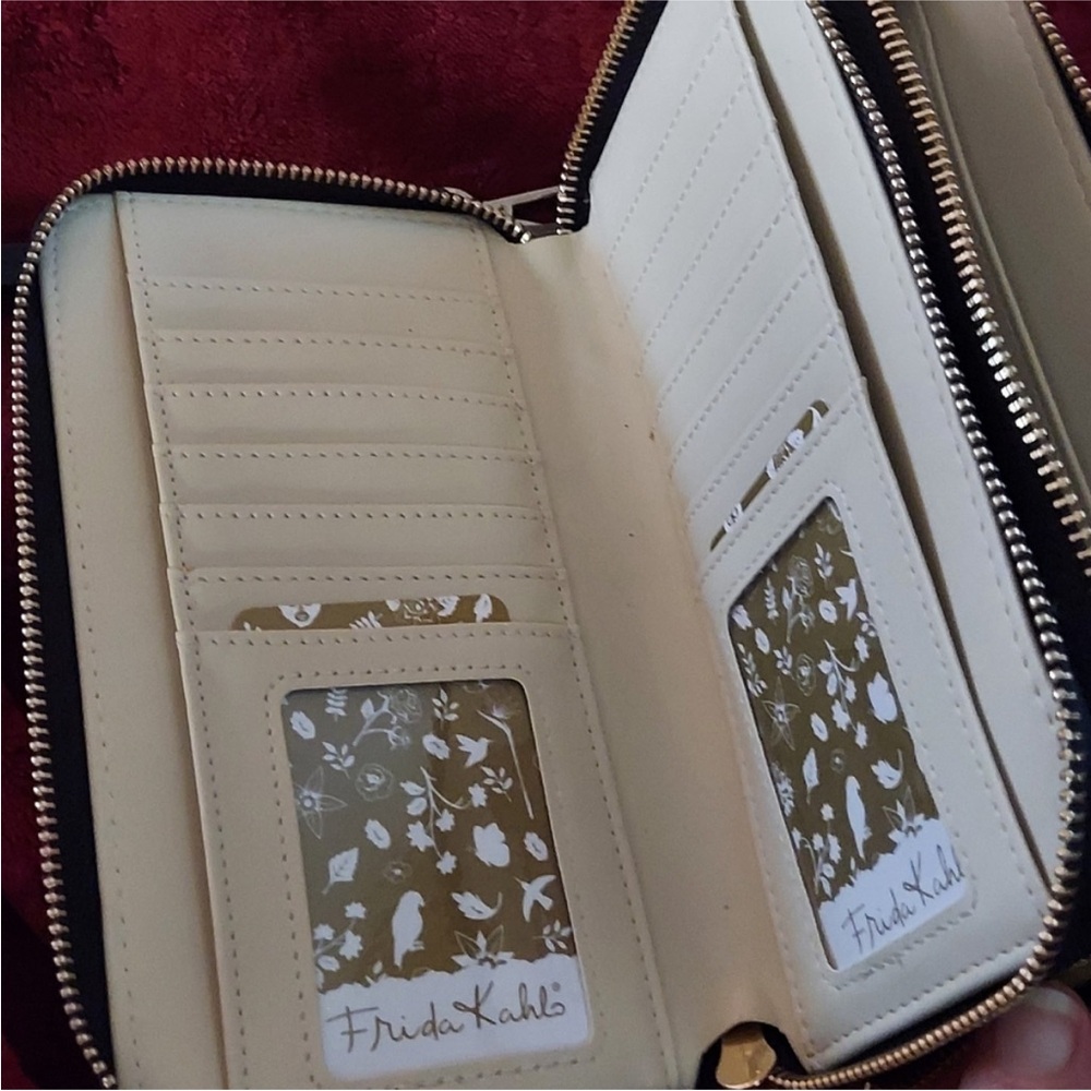 Frida Kahlo Cartoon Collection Limited Edition Double Zip Wallet wristlet - Picture 6 of 9